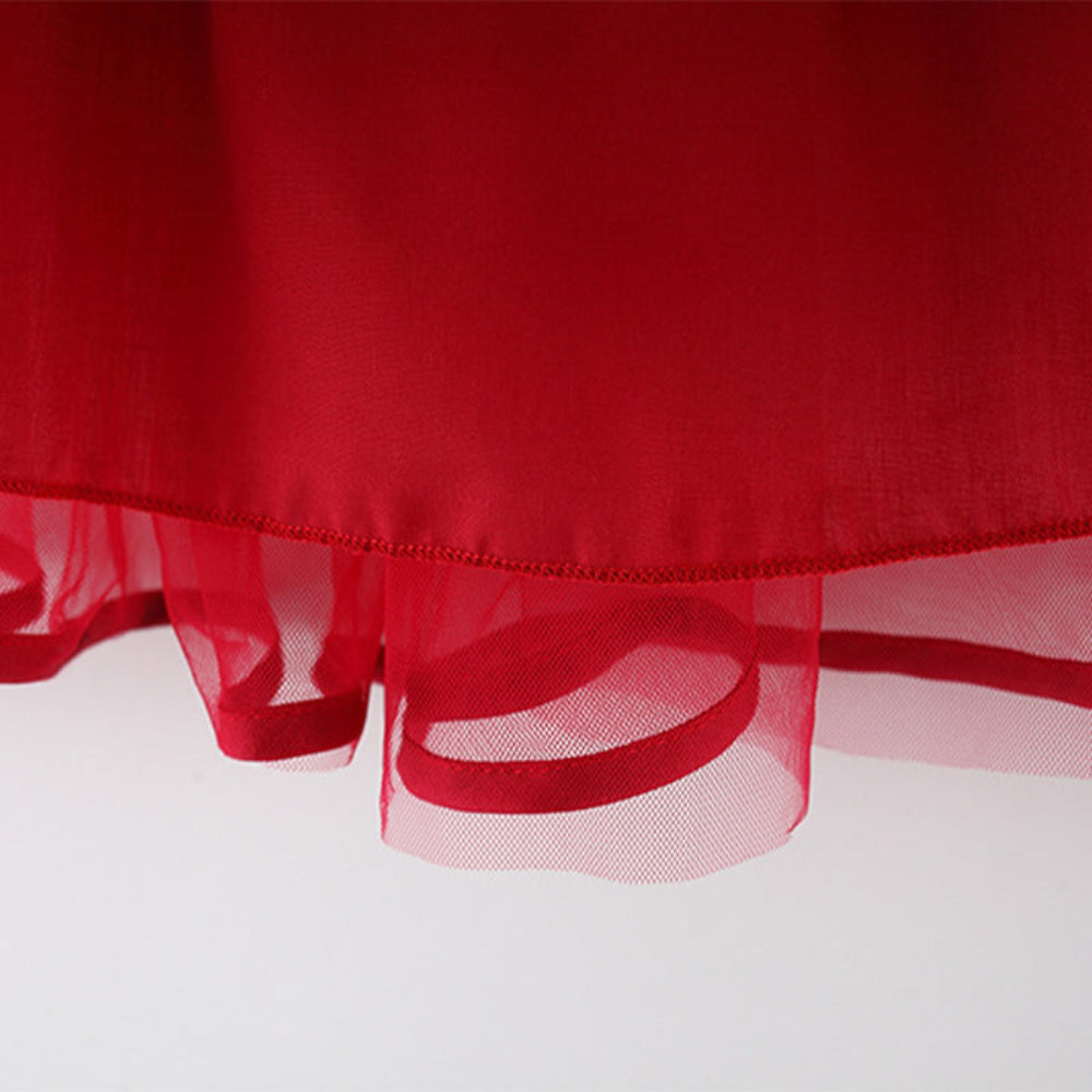 CloudWhimsy – Flying Sleeve Princess Dress with Bow for Little Girls