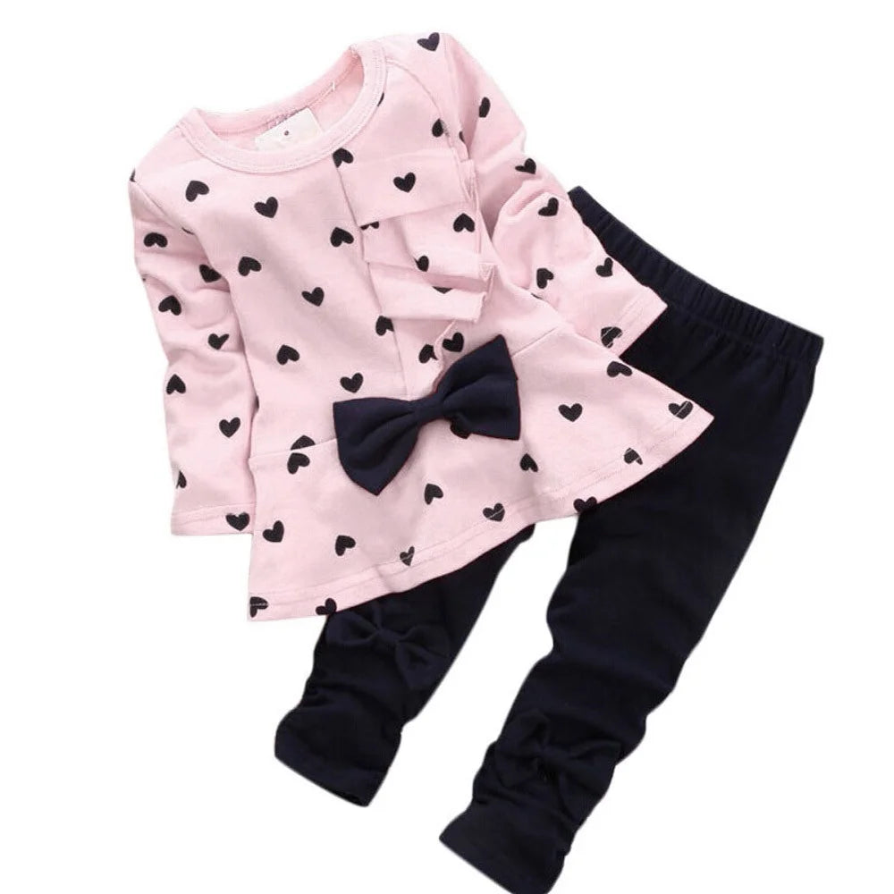 Newborn Baby Girl Clothes Toddler Long Sleeve Ruffle Romper Top Infant Pants Set Little Girl Overall Dress