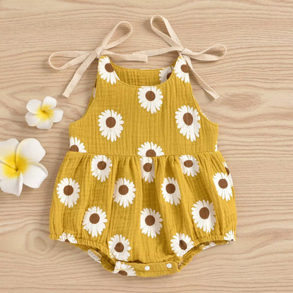 Daisy Days – Baby Girl Summer Romper with Tie Straps