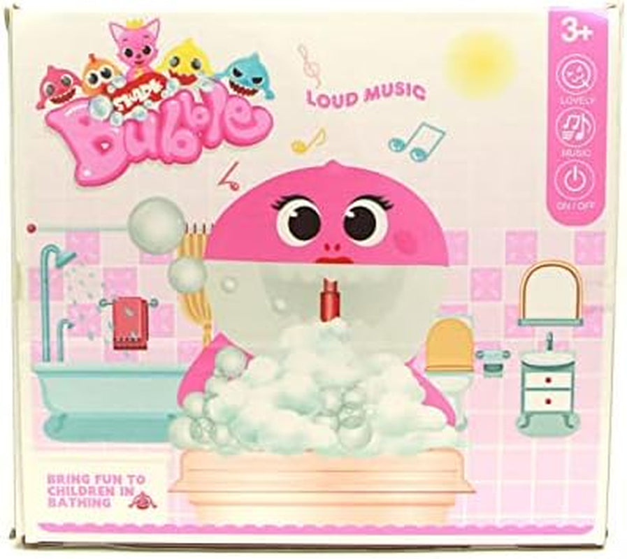 Shark Bubble Machine Baby Bath Toys Singing Bath Time Bubble Machine (Pink)