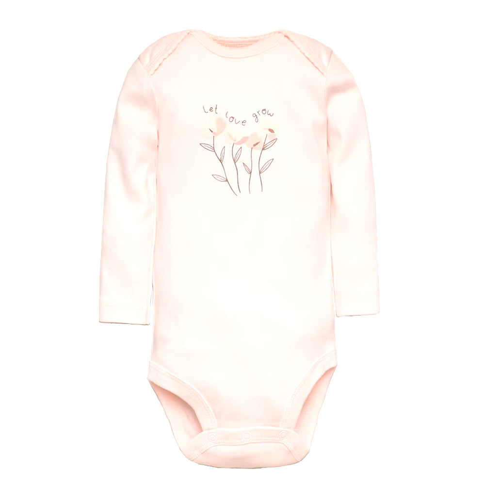 3-5 Pack Soft Cotton Long Sleeve Bodysuits Set