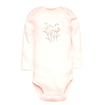 3-5 Pack Soft Cotton Long Sleeve Bodysuits Set