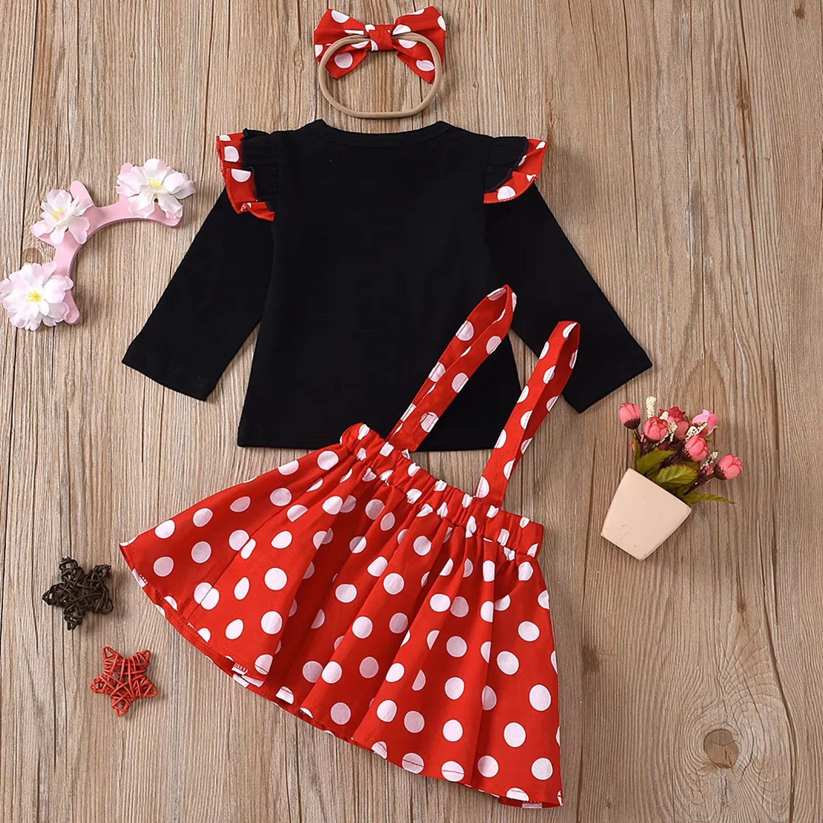 Magical Moments: Minnie-Inspired Birthday Outfit Set for Girls Aged 1–5