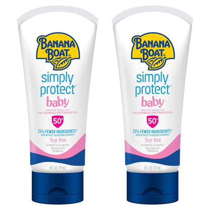 100% Mineral Baby Sunscreen Lotion SPF 50 Twin Pack | SPF 50 Sunscreen for Babies, Baby Sunblock Lotion, Oxybenzone-Free, 6Oz Each