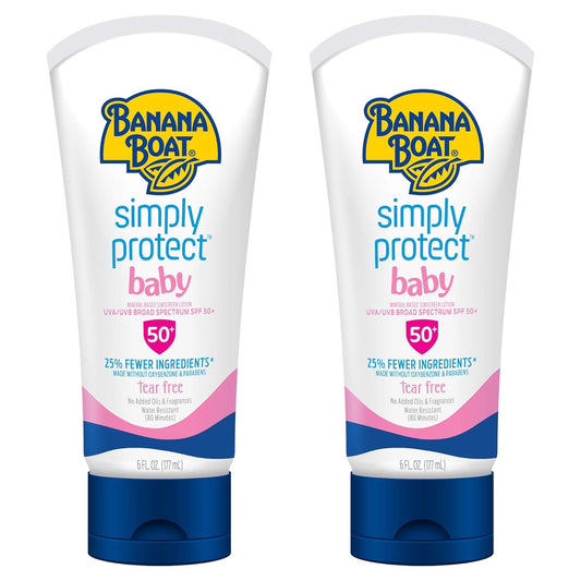 100% Mineral Baby Sunscreen Lotion SPF 50 Twin Pack | SPF 50 Sunscreen for Babies, Baby Sunblock Lotion, Oxybenzone-Free, 6Oz Each