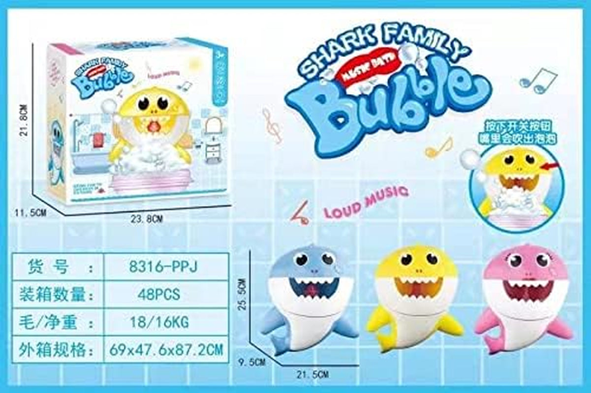 Shark Bubble Machine Baby Bath Toys Singing Bath Time Bubble Machine (Pink)