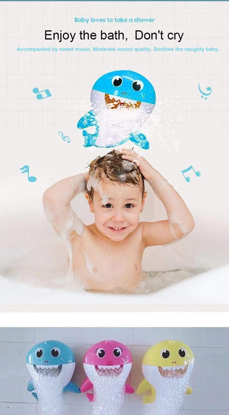 Shark Bubble Machine Baby Bath Toys Singing Bath Time Bubble Machine (Pink)
