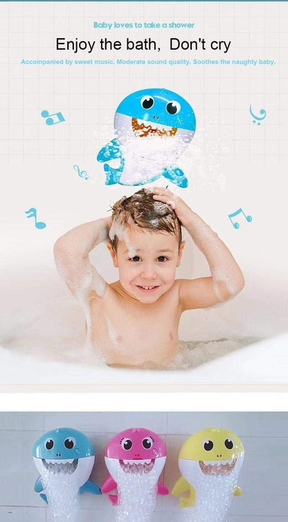 Shark Bubble Machine Baby Bath Toys Singing Bath Time Bubble Machine (Pink)
