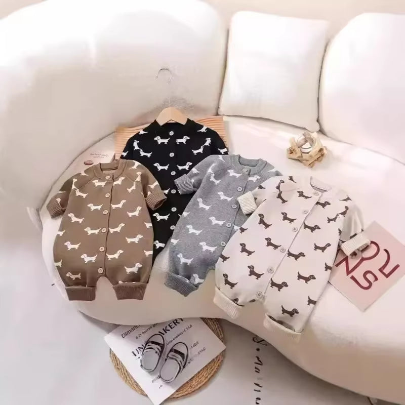 SnugTale – Cartoon Knit Sweater Jumpsuit for Babies & Toddlers
