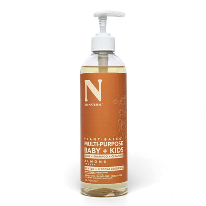 Multi-Purpose Baby plus Kids Soap, Almond, 16 Oz - Plant-Based - with Shea Butter - Hypoallergenic - Body Wash, Face Wash, Hand Soap - Sulfate-Free, Paraben-Free, Cruelty-Free