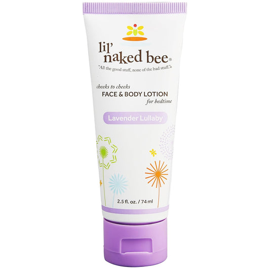 Lil Naked Bee Baby Lotion for Kids (2.5Oz) Lavender Lullaby Cheeks to Cheeks Face & Body Lotion for Hydrating & Moisturizing Skin