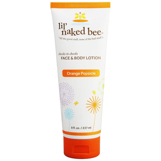 Lil Naked Bee Baby Lotion for Kids (8 Oz) Orange Popsicle Cheeks to Cheeks Face & Body Lotion for Hydrating & Moisturizing for Skin