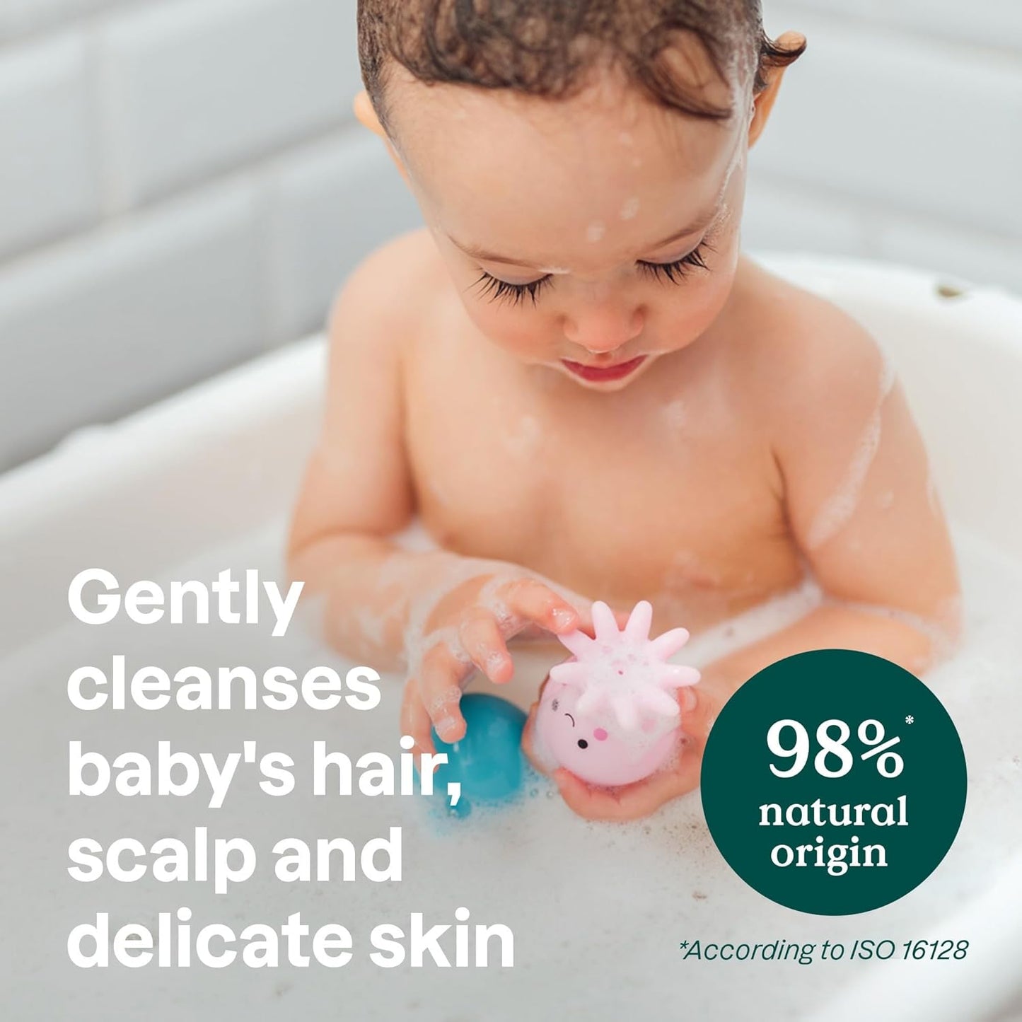 2-In-1 Hair and Body Foaming Baby Wash, EWG Verified Shampoo Soap, Dermatologically Tested, Made with Naturally Derived Ingredients, Vegan, Unscented, 10 Fl Oz