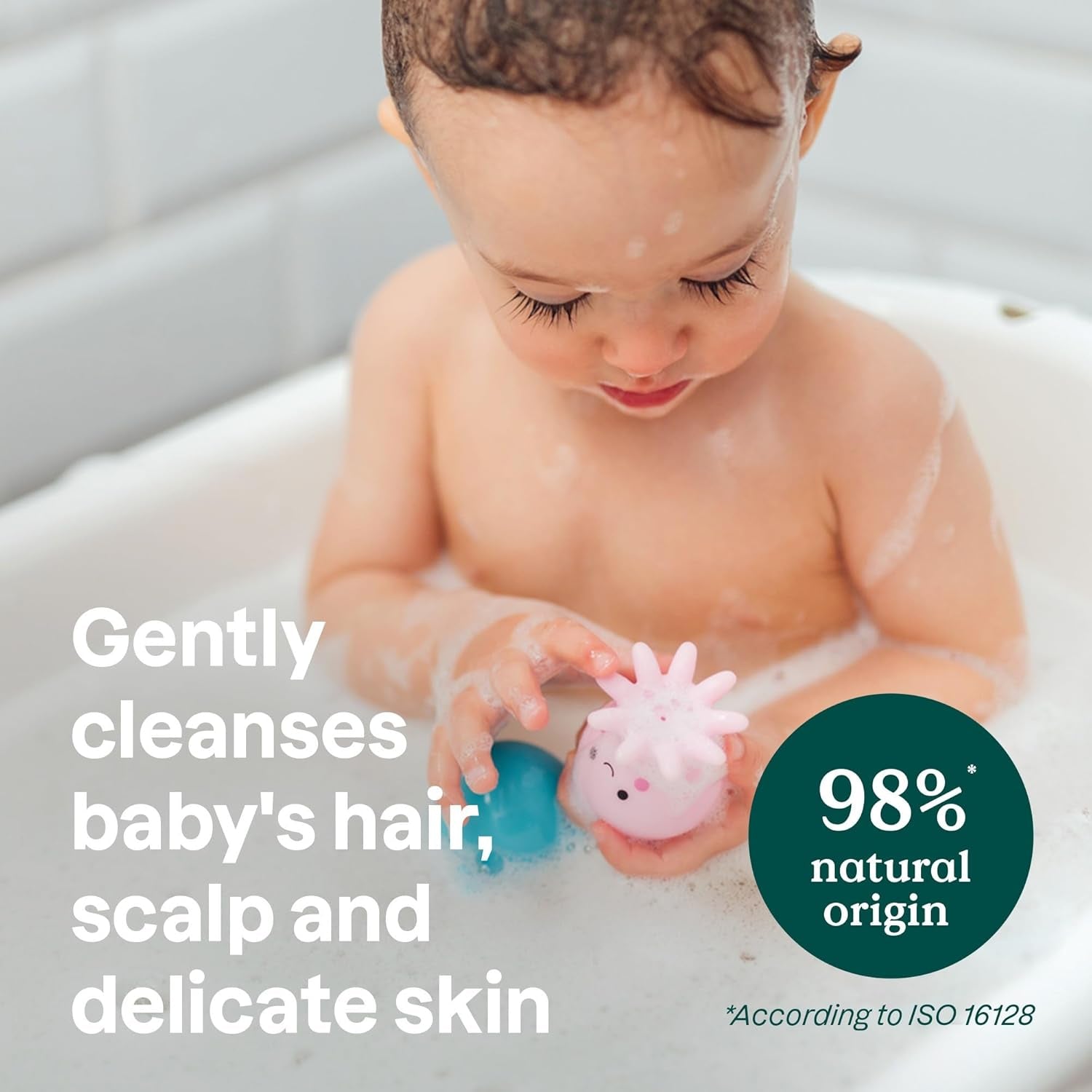 2-In-1 Hair and Body Foaming Baby Wash, EWG Verified Shampoo Soap, Dermatologically Tested, Made with Naturally Derived Ingredients, Vegan, Unscented, 10 Fl Oz
