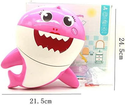 Shark Bubble Machine Baby Bath Toys Singing Bath Time Bubble Machine (Pink)