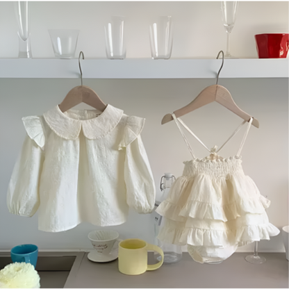 DotWhimsy – Baby Girl Cotton Tee & Printed Jumpsuit Set